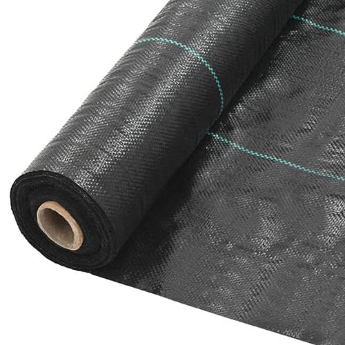 Weed Control Barrier Fabric 100gsm Black Heavy Duty Garden Landscaping Ground Cover Membrane - For Artificial Grass, Patios, Paths, Flower & Beds (4m x 10m)