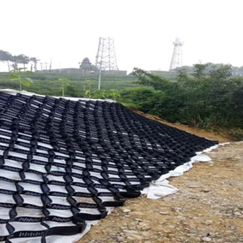 Geogrid Black Polypropylene Patio Paver Base, Parking Lot Ground Grid/ Heavy Load Resistance Slope Gravel Stabilizer, Commercial Honeycomb Permeable Paving System ( Color : WxL , Size : 6X10m/19.7X32.