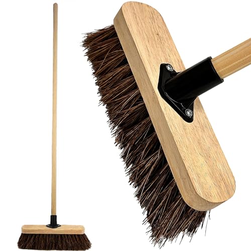 10" Outdoor Garden Broom with Stiff Bassine Bristles