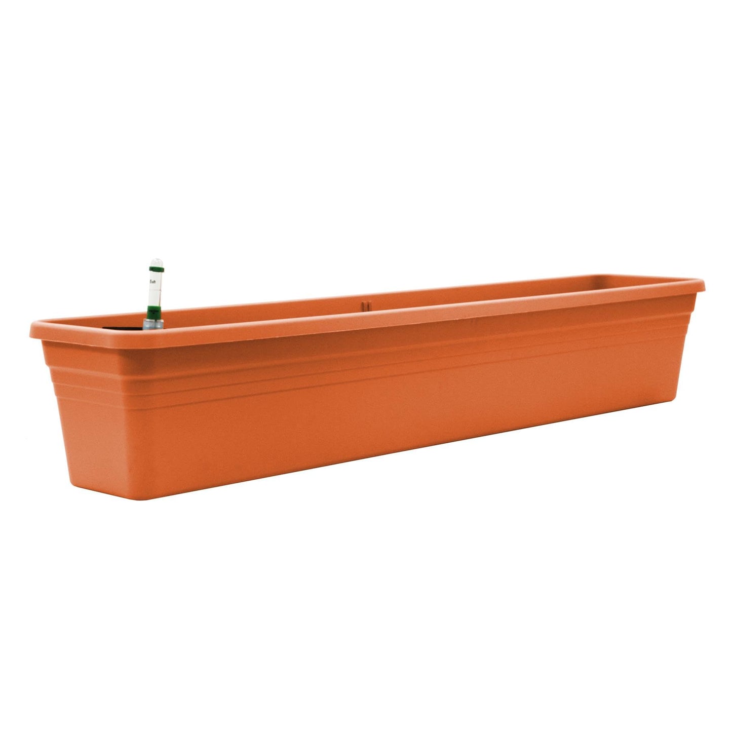 simpa Terracotta Balcony Window Trough with Watering System - 100cm (L) x 19cm (W) x 17.5cm (H)