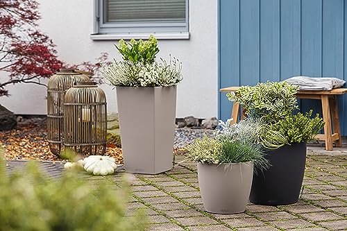 LECHUZA CLASSICO Color 35 Self-watering Planter Garden Plastic Indoor and Outdoor Flower Plant Pot with Drainage Hole D35 H30 cm Slate