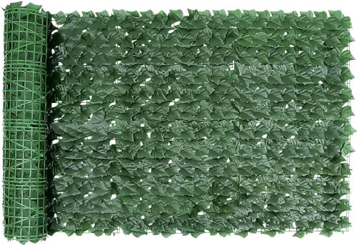 BlueEour Artificial Ivy Privacy Fence Screen, 3m x 1m Evergreen Leaf Decorative Fence, Artificial Ivy Leaf Hedge Fence Screen, UV Fade Protection for Wall Landscaping Balcony Garden Outdoor Decor