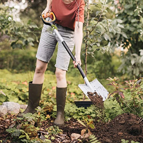 Fiskars Gardening Shovel for hard and rocky soils, Pointy, Length: 120 cm, Reinforced boron steel, Black/Orange, Xact, 1066729