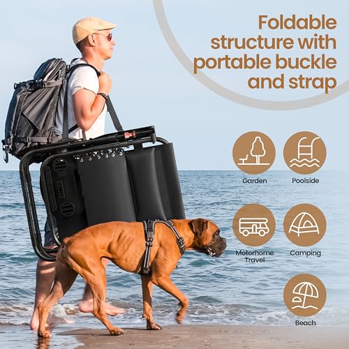 Yaheetech Zero Gravity Chairs Outdoor Adjustable Folding Sunloungers Lounge Recliners w/Pillows, Cup Holder and Carry Strap for Patio Porch Deck Black Set of 2