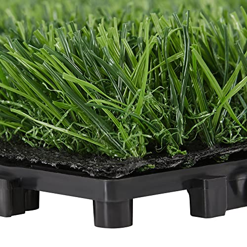 Yaheetech Artificial Grass Turf Indoor Outdoor 27PCS 31 * 31cm Artificial Grass Emulation Plant Dog Trainning Simulation Grass Doormats Dirty Remove Antislip for Garden, Patio, Lawn, Balcony