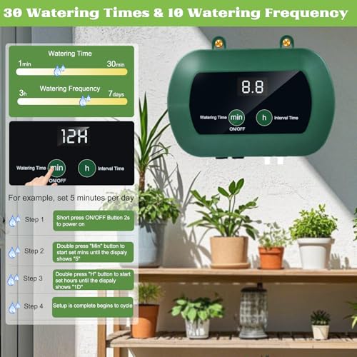 Irrigation System Kit,Solar Drip Irrigation System 20 Drippers,Multiple Combinations of Automatic Watering System with 20M irrigation pipes Self Watering System for Plants,Greenhouse,Garden,Balcony