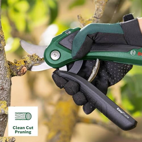 Bosch Cordless Secateurs EasyPrune (Integrated 3.6 Volt Battery; 450 Cuts per Battery Charge; Rechargeable with Micro-USB Cable; in Carton Packaging)