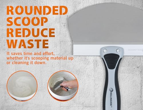 ROLLINGDOG Bucket Scoop - 6.5 inch Bucket Trowel for Drywall,Plaster,Stainless Steel Plaster Scoop,Idea for Clean Paint,Mortar,Putty,Plaster