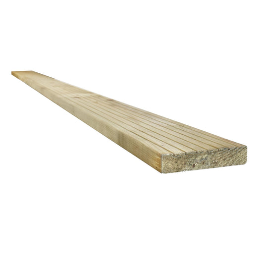 Snowdon Timber Treated Decking Board 10 Pack (L) 2.4m (W) 120mm (T) 25mm
