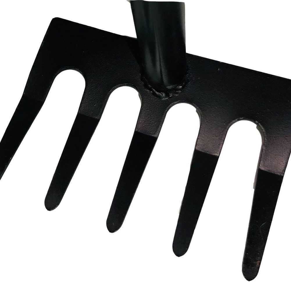 PlushPlumage Hand Garden Rake,Rake for Gardening,Soil Rake,Heavy Duty Carbon Steel Mini Hand Gardening Tools