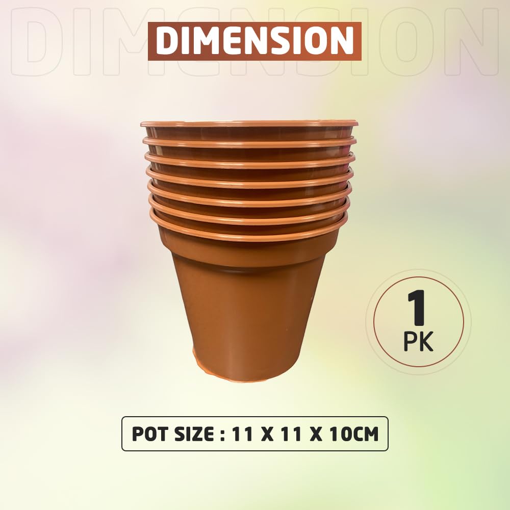 ACCURATE Garden Pot (Set of 7) Ideal for cultivation of cuttings or pricking out-Terracotta COLOUR- Size (4INCH/10CM) (1)