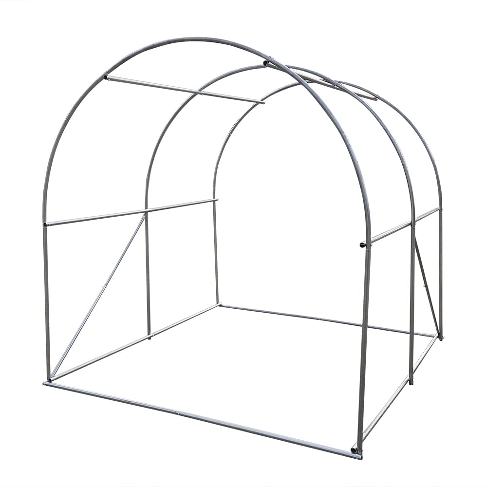 Walk In Polytunnel Outdoor Garden Greenhouse with Roll Up Door Steel Frame (2x2x2m)