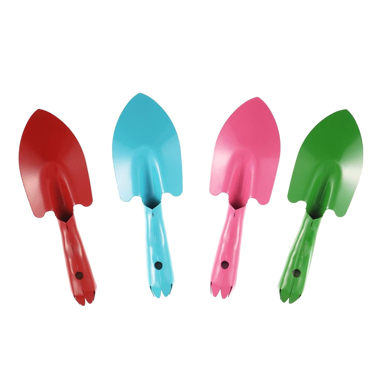 FGYZYP 4 Pcs Garden Mini Colorful Iron Hand Shovel, Trowel Set Garden Light Duty Tool, Miniature Succulent Indoor Outdoor Care for Flower Soil Plant Dig Transplant Kid Teen Women Men Gardening Gift