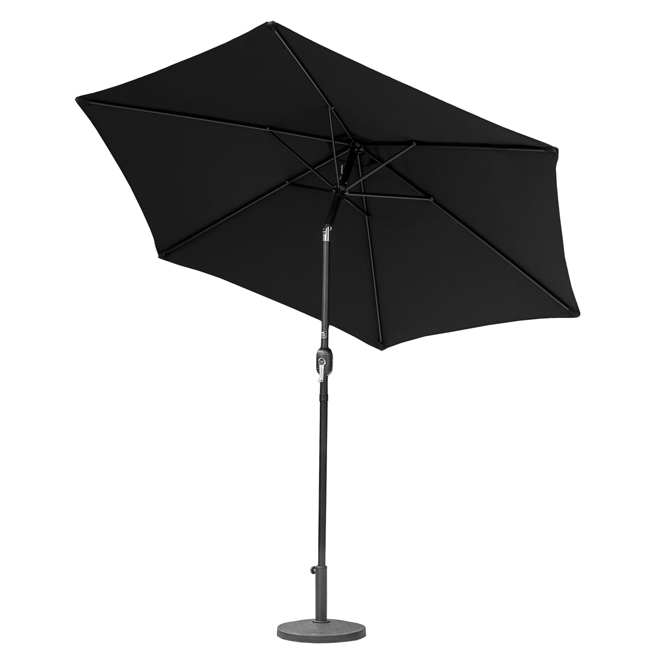 Harrier 2.7m Garden Parasol with Crank Handle & Tilt Function [5 Colour Options] – Outdoor Garden Patio Umbrella with Optional Waterproof Cover (Black, Parasol Only)