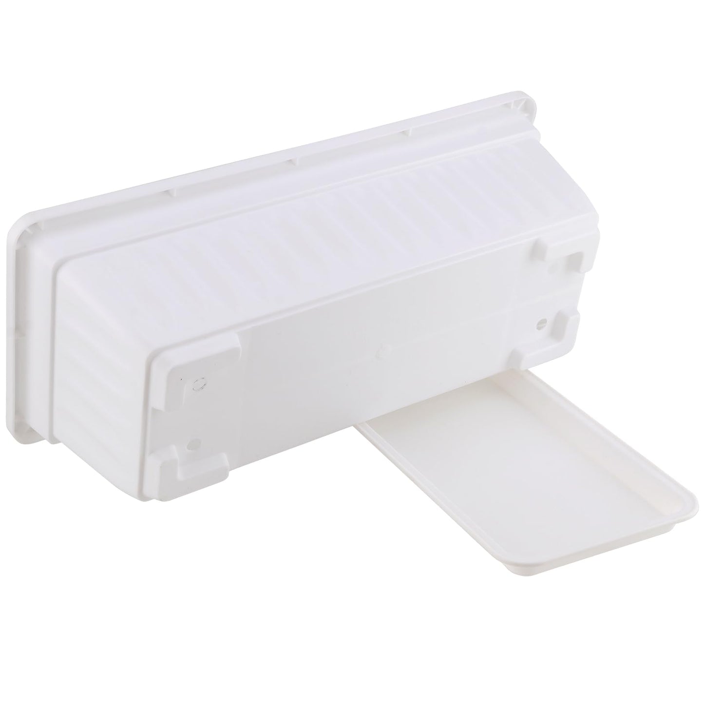 JOIKIT 6 PCS 17 Inch White Plastic Window Box Planter, 43cm Rectangular Flower Pot, Large Windowsill Planter with Removable Tray and Green Plant Label for Garden