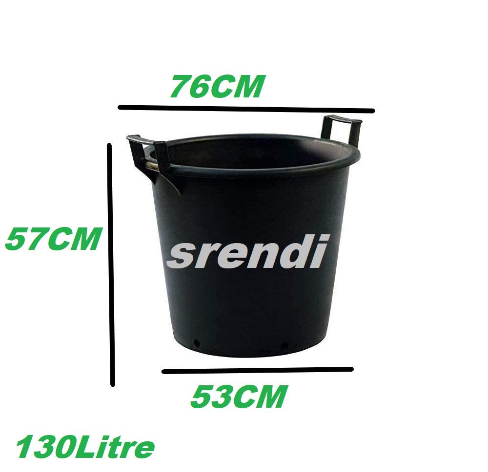 Easy Shopping 130 Litre Heavy Duty Large Plastic Plant Pots with Handles Outdoor Garden Tree Planters Containers (1)