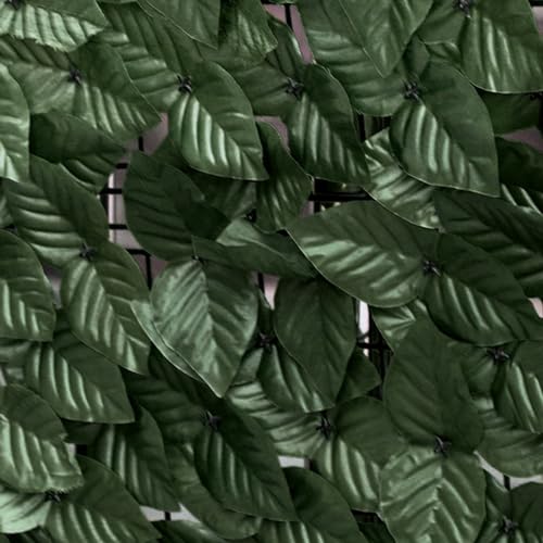 Baketron Decorative Ivy Leaf Green Artificial Hedge Roll 3m x 1m Garden Fence Screening Privacy Hedging Wall Landscaping Garden Fence UV Fade Protected Artificial Plant Wall Panels (1 Roll)