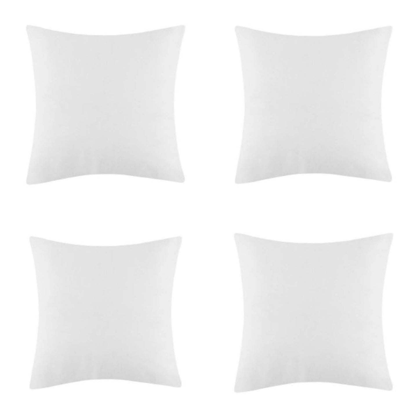 UK Care Direct Pack of 4 Cushion Inserts 45cm x 45cm - 18 x 18 Cushion Insert - White Square Cushions; Hypoallergenic Cushion Inner - Bounce Back Cushion Pads for Sofa & Couches - Pack of 4