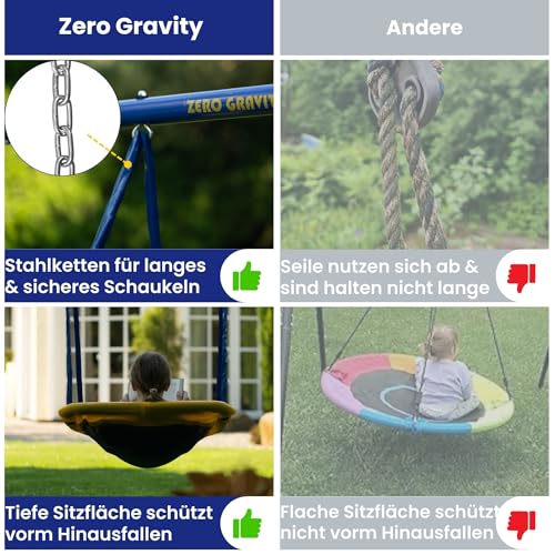 Zero Gravity Kids Swing Set With Sturdy Metal Frame. Garden Fun For Up To 2 Children (Magic Carpet)