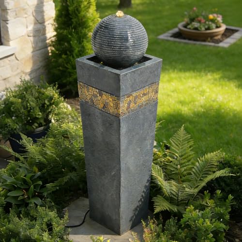 Warmiehomy 80cm Square Pillar Garden Water Feature