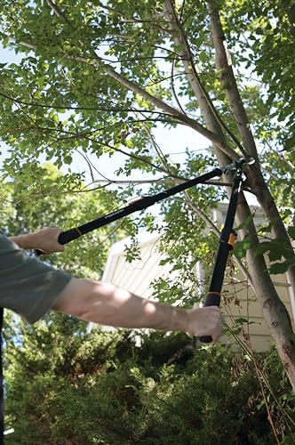 Fiskars Telescopic Tree Pruner for fresh wood, Non-stick coating, Hardened Precision Steel, Handle length: 63 to 83 cm, Black/Orange, L13, 1027528