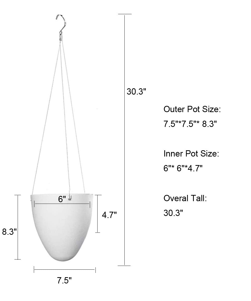 LOYUYU 3 Pack Self Watering Hanging Planter, Succulent Flower Pot Air Plant Holder, Unique Eggshell Hanging Succulent Flower Pots, Home Garden Office Indoor Decorative Container Matte White