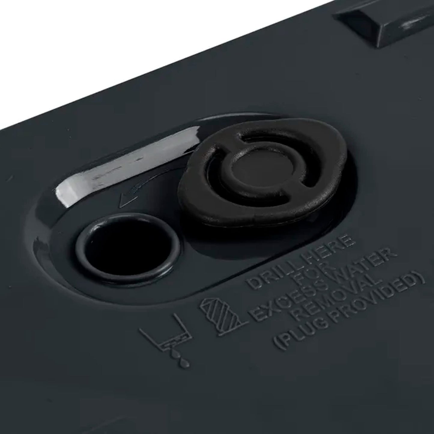 Prosperplast 2-in-1 Flower Pot with Inner Pot Planter Plastic Square Chisel Look Anthracite (24 cm x 24 cm x 23.5 cm)