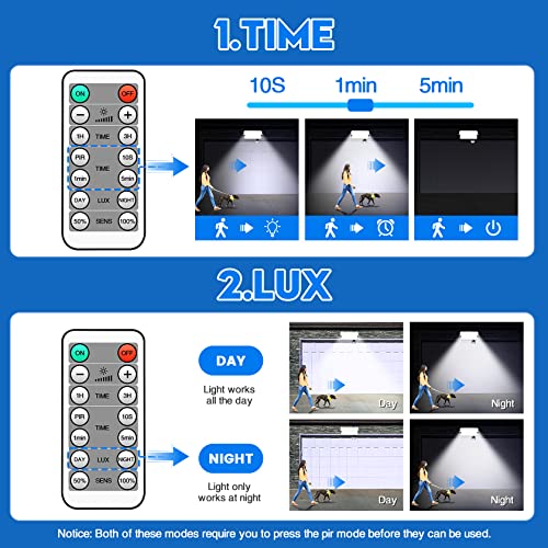 FEAHRZEUG 100W Security Lights Outdoor Motion Sensor 10000 Lumen PIR Light with Remote Control IP66 Waterproof Motion Sensor Flood Garden Light Security Perfect for Forecourt Backyard Garages