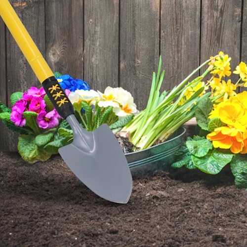 Garden Mile Telescopic Hand Held Trowel Cushioned Grip Handle with Hanging Hole Garden Tool Handy Digging Gardening Carbon Steel Head Indoor Outdoor Planting Patio Allotment Extends from 28" to 40"