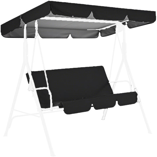 Garden Canopy Swing Seat Chair,for Patio Poolside Porch,with Adjustable Canopy Removable Cushion, Outdoor Swinging Chair Bench (Blackone, 142x120x18cm)