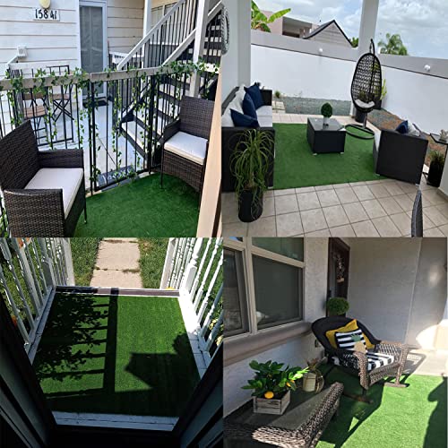 MYOYAY Artificial Grass Turf 10m x 1m Fake Lawn Astro Turf Pile High Artificial Grass Cheap Astro Garden Lawn Realistic Synthetic Grass Turf Lawn Mat with Drainage Holes for Pet Patio Garden Landscape