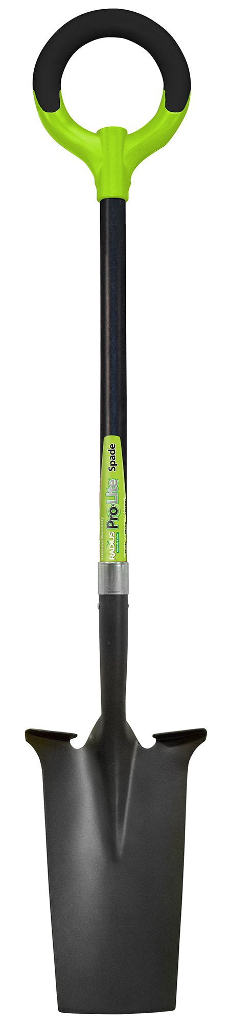 Radius Garden 25102 Pro-Lite Ergonomic Carbon Steel Spade, Green