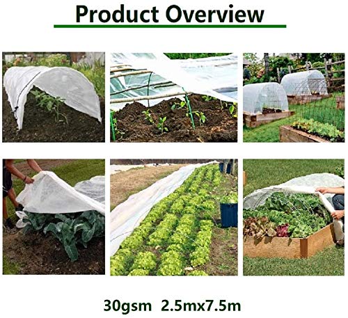 KAHEIGN 2 x 10M Plant Frost Protection Fleece, 30gsm Garden Fleece Plant Antifreeze Cloth Winter Plant Protection Fabric, Cover From Birds and Insects