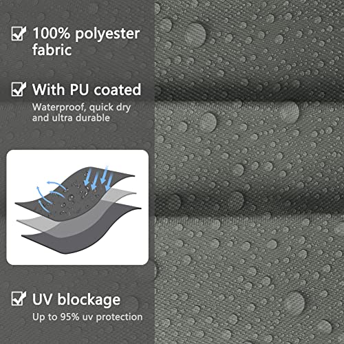 OFFCUP Sun Shade Sail, 2m x 3m Rectangle Awning Canopy, 160gsm Waterproof Shade Sail Garden Sun Sail Patio Canopy 95% UV Block with Free Rope, for Outdoors, Garden, Patio, Yard, Party (Grey)