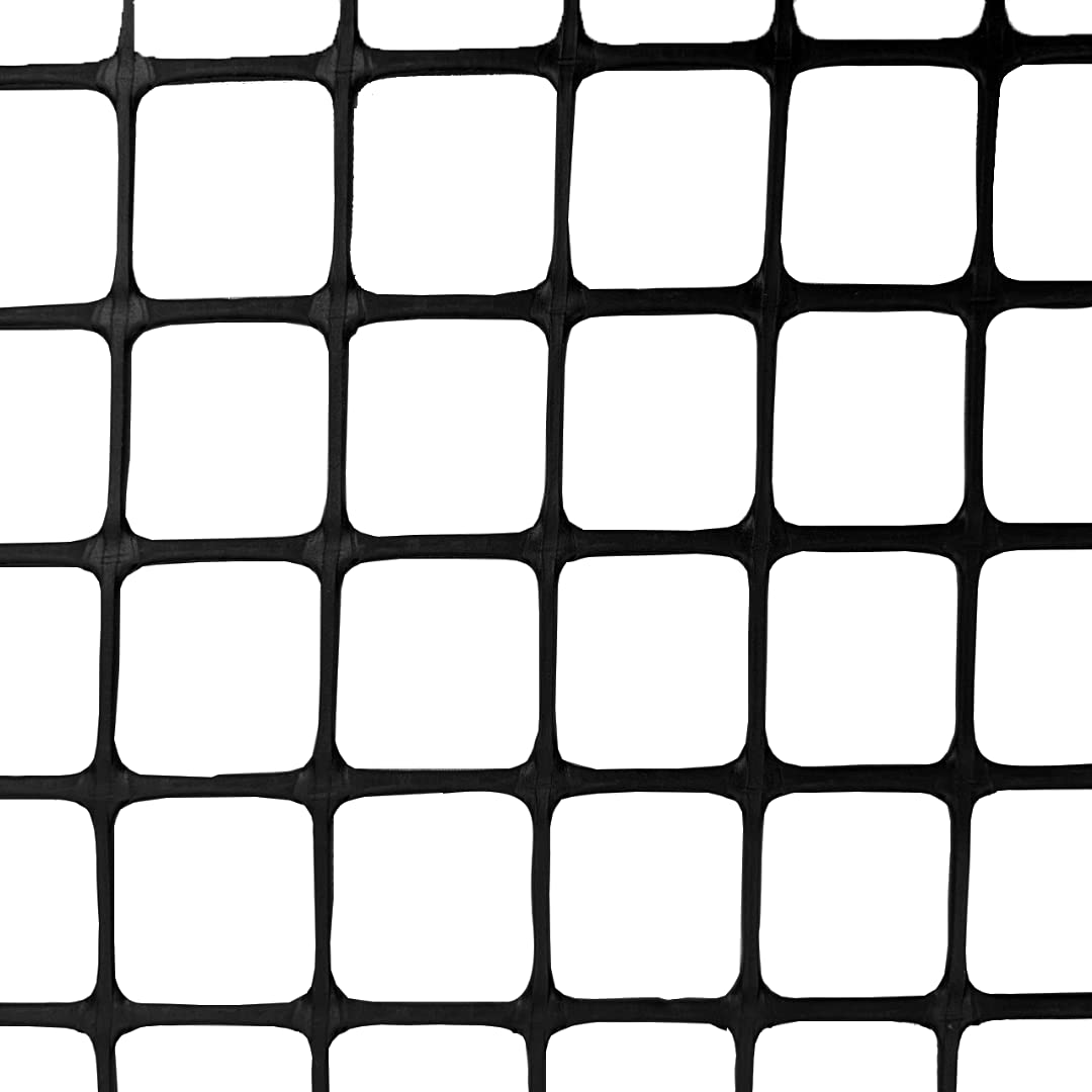 Plastic Mesh Fencing | 1m x 10m | 20mm Holes | Black | Plastic Garden Fencing Mesh, Netting For Garden Fences, Plant Support, Tree Guards, Reusable Plastic Mesh For Climbing Plants, Vegetables, Pets