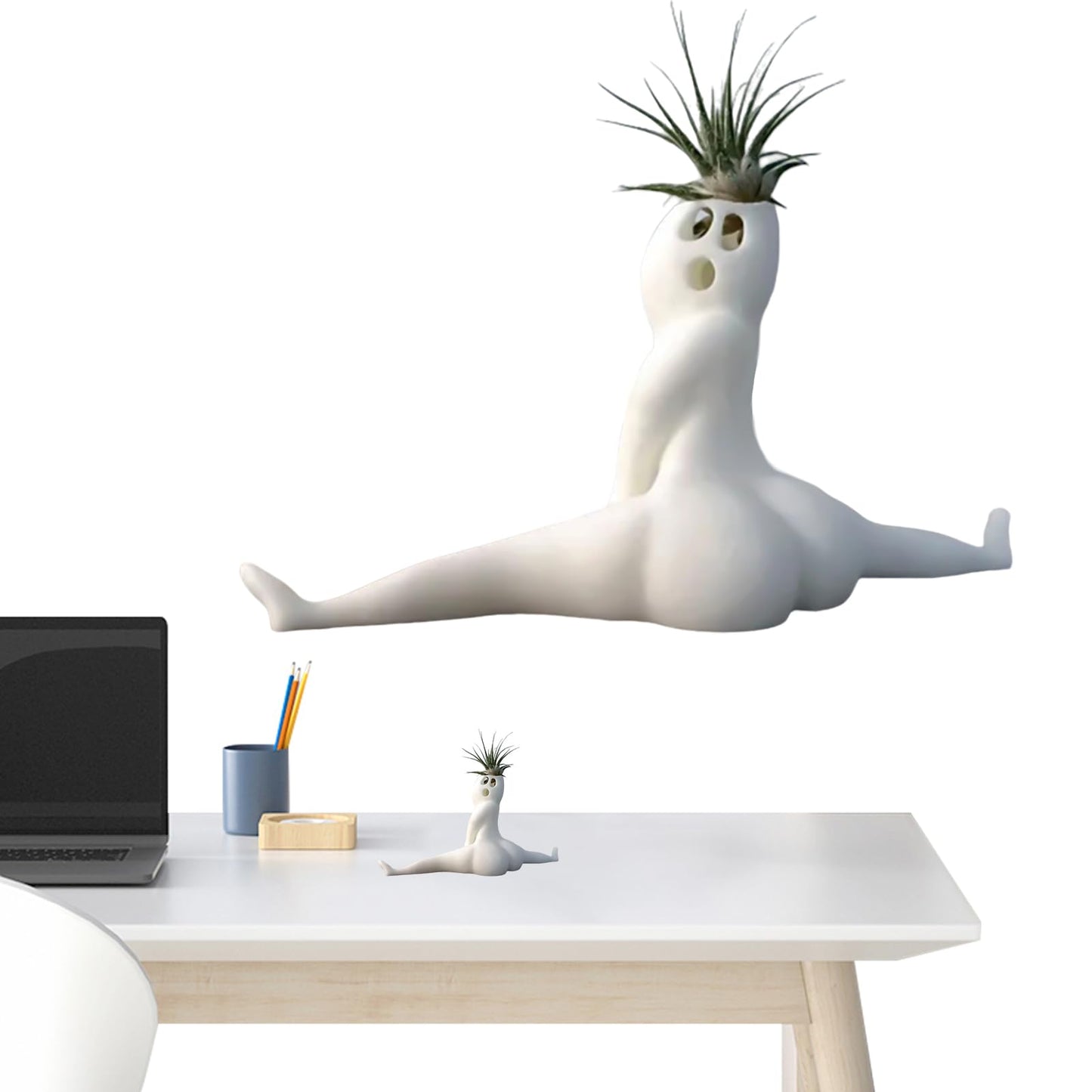 mimika Funny Big Booty Ghost Planter, Big Booty Planter Pots Air Fern Display Stand, Funny Plant Pots, Succulent Planter Air Plant Display Pots, Cute Cermic Garden Planter Prank For Home Decor