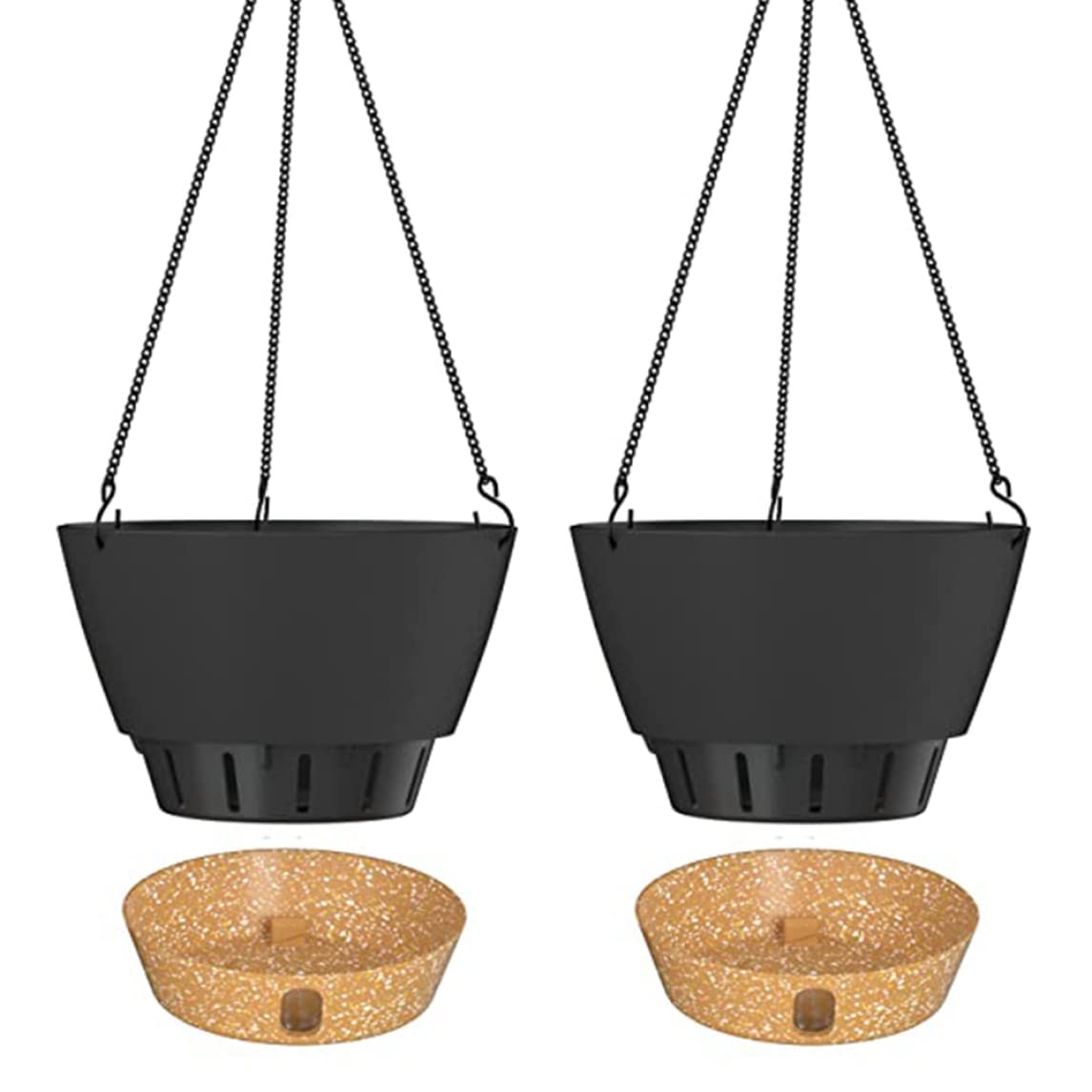 Liummrcy Self Watering Hanging Planter, Self Watering Hanging Planter Basket Plastic Hanging Flower Pot For Home Garden Decor 2PCS