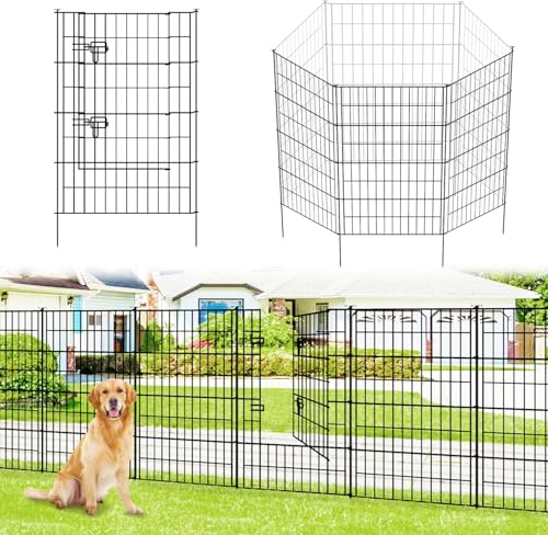 Thealyn No Dig Metal Garden Fence with Gate 3.5m