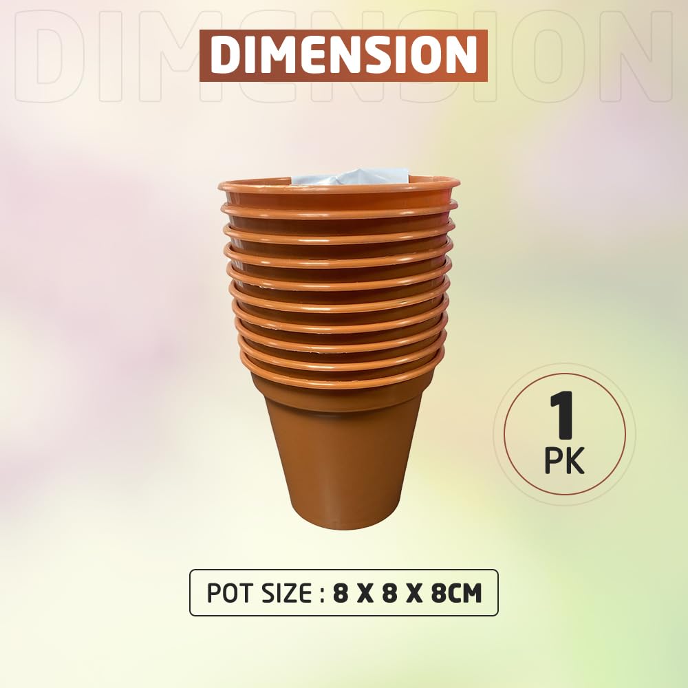 ACCURATE Garden Pot (Set of 10) Ideal for cultivation of cuttings or pricking out-Terracotta COLOUR- Size (3INCH/7.5CM) (1)