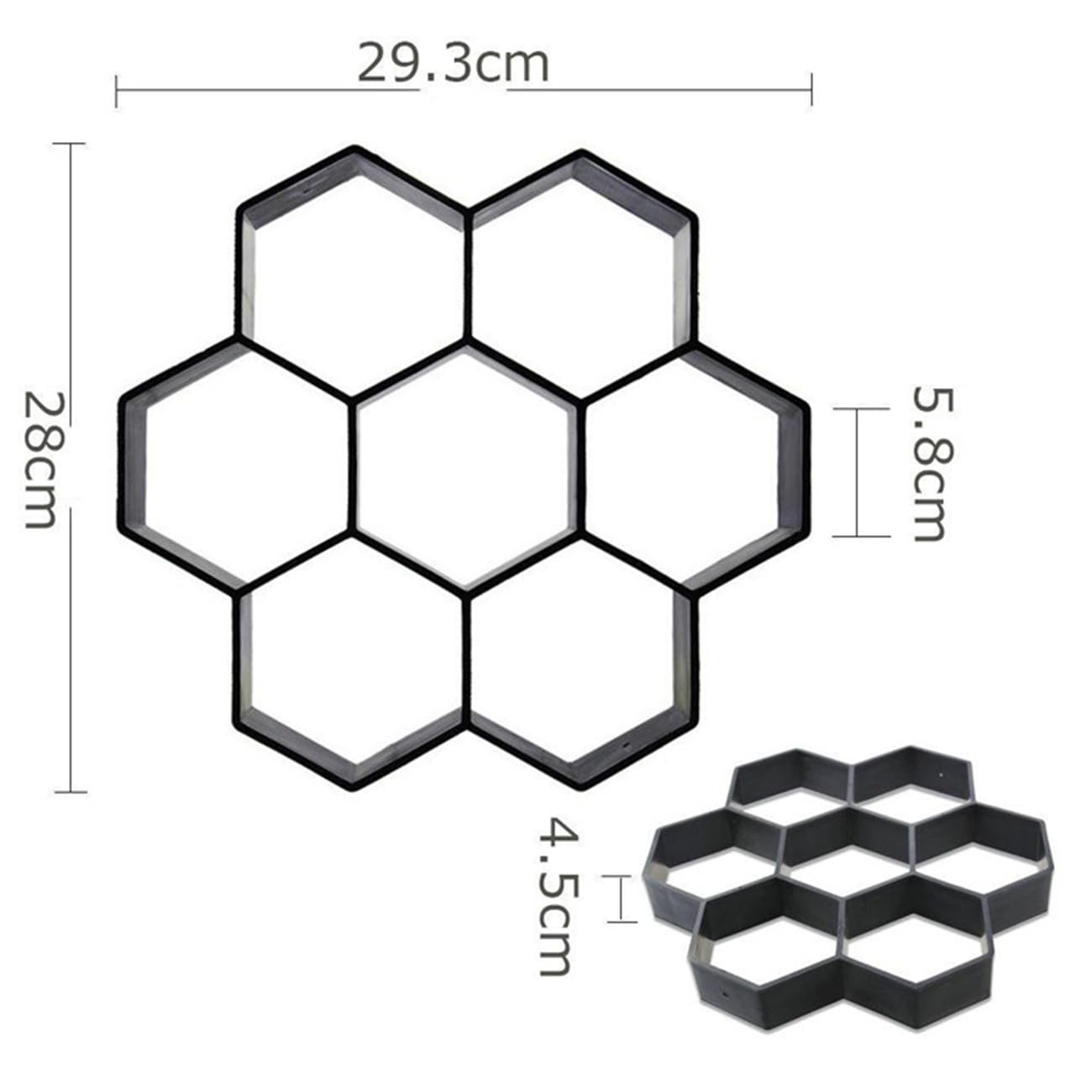 Paving Mould for Garden Paving Slabs Plastic Hexagon DIY Paving Cement Stepping Stone Molds, Walk Path Way Maker Mould for Walkway Garden Yard Patio Swimming Pool Decor