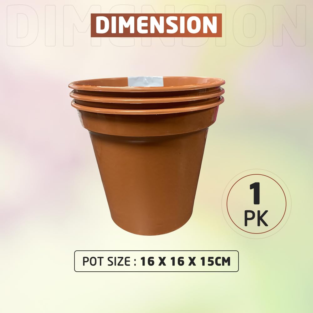 ACCURATE Garden Pot (Set of 3) Ideal for cultivation of cuttings or pricking out-Terracotta COLOUR- Size (6INCH/15CM) (1)