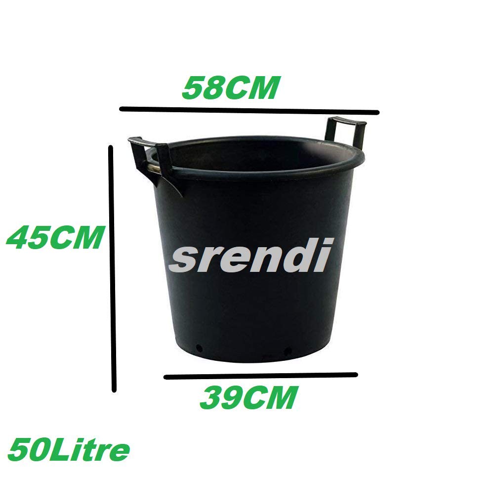 Easy Shopping 50 Litre Heavy Duty Large Plastic Plant Pots with Handles Outdoor Garden Tree Planters Containers (1)