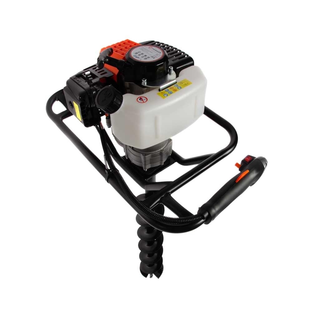 52cc Petrol Earth Auger / Fence Post Hole Borer - 3 Auger Bits - Extension Bit - More