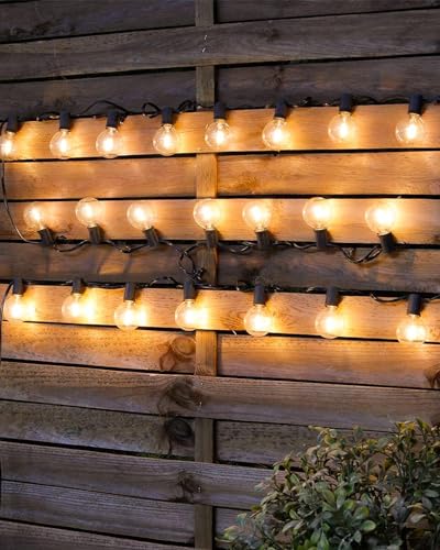 Woolmug 76FT Outdoor Festoon Lights Mains Powered, String Light with 30-3 G40 LED Bulbs, Waterproof & Shatterproof Hanging Globe Patio Lighting for Garden Pergola Wedding Gazebo Backyard Outside