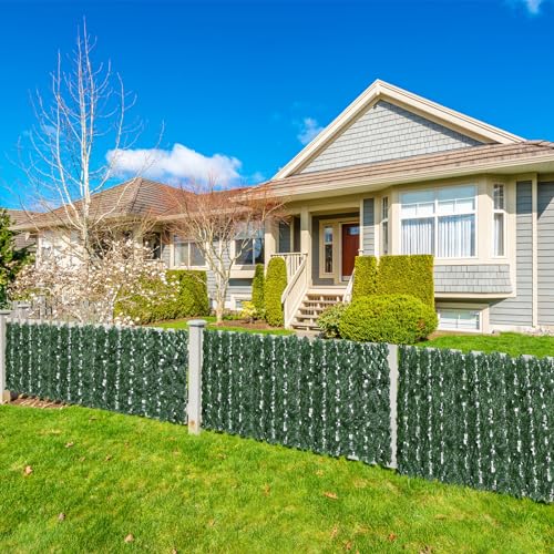 SUNJULY Artificial Ivy Privacy Fence Screen, Expandable Artificial Hedges Fence and Faux Ivy, Garden Privacy Screening Wall Panel Vine Leaf Decoration, UV Resistant (1M*3M)