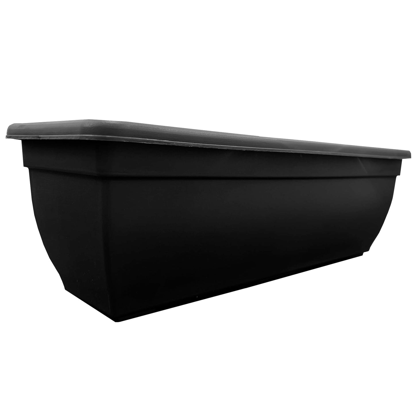 STORM TRADING GROUP Bellpot Trough Winchester Plastic Plant Pot Rectangle Flower Planter For Home, Windows, Gardens, Patio, Greenhouses & Balconies (1, Black/Ebony)
