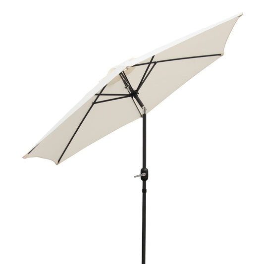 Vivo Technologies 2.7M Garden Parasol Round Garden Umbrella Sun Shading with Hand Crank, Tilt Function (UV 30-) Waterproof Parasol for Outdoor, Garden and Patio Cream（Parasol Base Excludes）