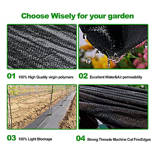 FiveFire Ground Cover Weed Membrane Heavy Duty Landscape Ground Cover Membrane for Gardens 1m x 10m