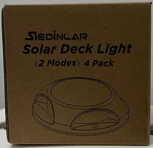 Siedinlar Solar Deck Lights Outdoor Solar Powered Decking Lights Waterproof Solar Ground Lights Solar Lights Outdoor Garden for Pathway Driveway Step Dock 4 Pack (Warm White/RGB Changing)