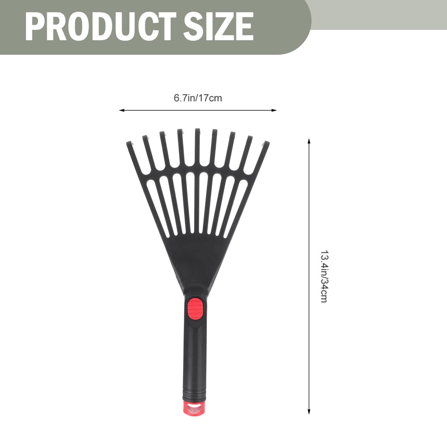 DOITOOL Hand Rake Garden Tool, 2PCS Plastic Hand Rake Soil Tiller with Ergonomic Handle, Small Rake for Leaves, Gardening, Cultivating, Loosening Soil & Spreading Mulch